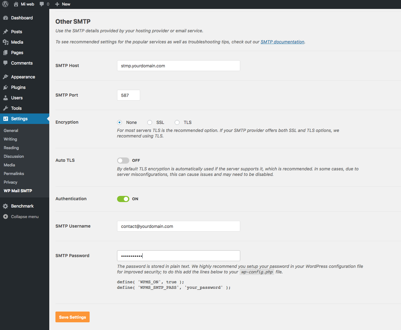 enable smtp automailer