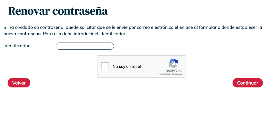 Solicitar cambio contraseña