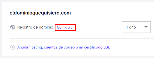 Configurar dominio