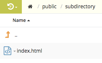 index.html on a subdirectory folder