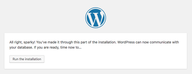 WordPress installer step 4