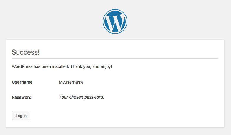 WordPress installer step 6