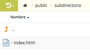 index.html en subdirectorio
